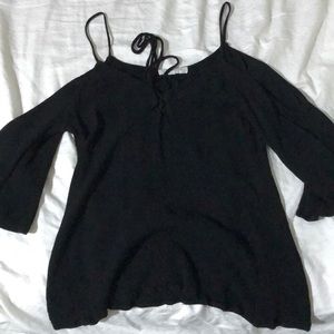 Black half long sleeve shirt